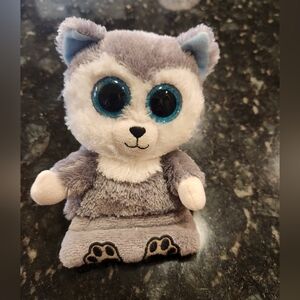 Ty Beanie Boo Slush Husky Wolf Plush Phonw Holder